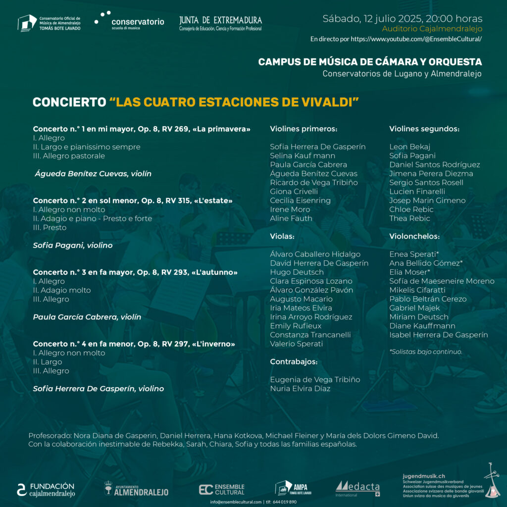 Programa concierto de Las cuatro estaciones de Vivaldi